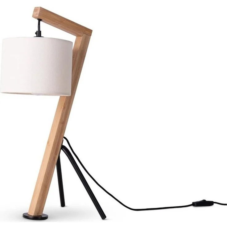 Paco Home Tischleuchte GALLOW, ohne Leuchtmittel, Schreib Holz Dreibein Vintage E27 Galgen Modern Höhe 49cm – Bild 4