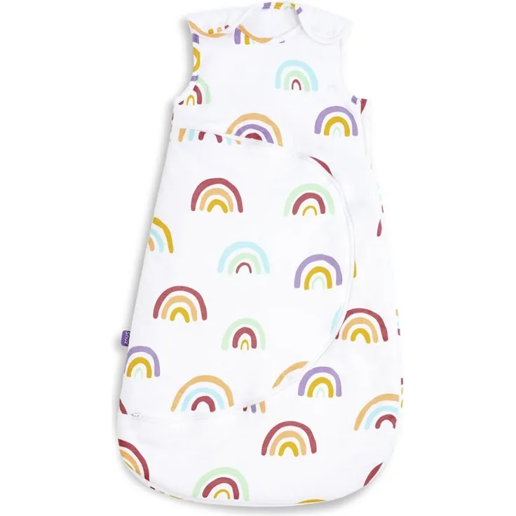 Snüz Baby Schlafsack, 1. 0 Tog Regenbogendesign 100% Baumwolle, mit Reißverschluss für Einfaches Windelwechseln, Maschinenwaschbar, 0-6 Monate SW007AJ Rainbow
