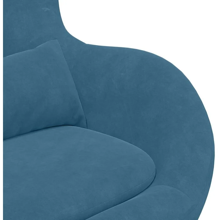 vidaXL Eiersessel Blau Samt 42002723 – Bild 6