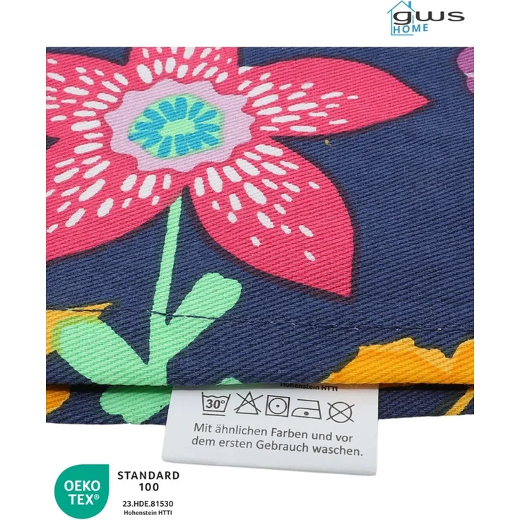 gws Hitzebeständige Topflappen 1 Paar Blumen – Safran 20 x 20 cm 100 Prozent Baumwolle OEKO TEX Standard 100 rutschfest waschbar : Blumen - Safran : Topflappen – Bild 8