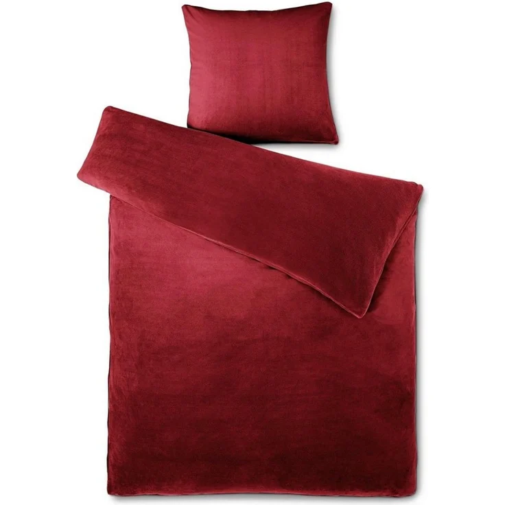 aqua-textil Bettwäsche Feelwell Bettgarnitur Thermo Fleece Flausch 135x200 cm bordeaux, Coral-Fleece, Mikrofaser, 2 teilig – Bild 5