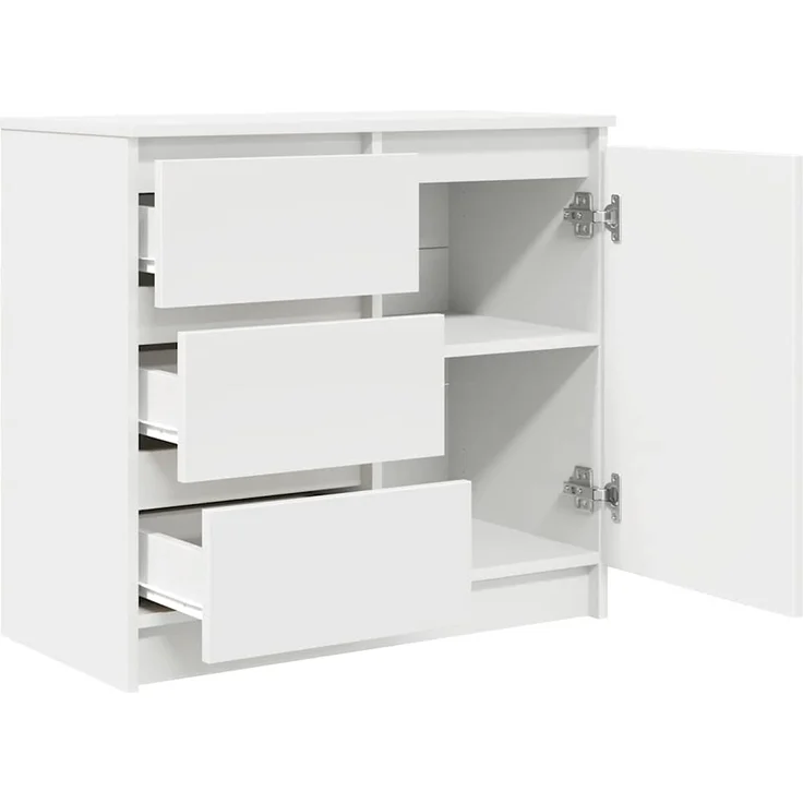 vidaXL Sideboard mit Schublade Weiß 71x35x65 cm Holzwerkstoff 861571 – Bild 4