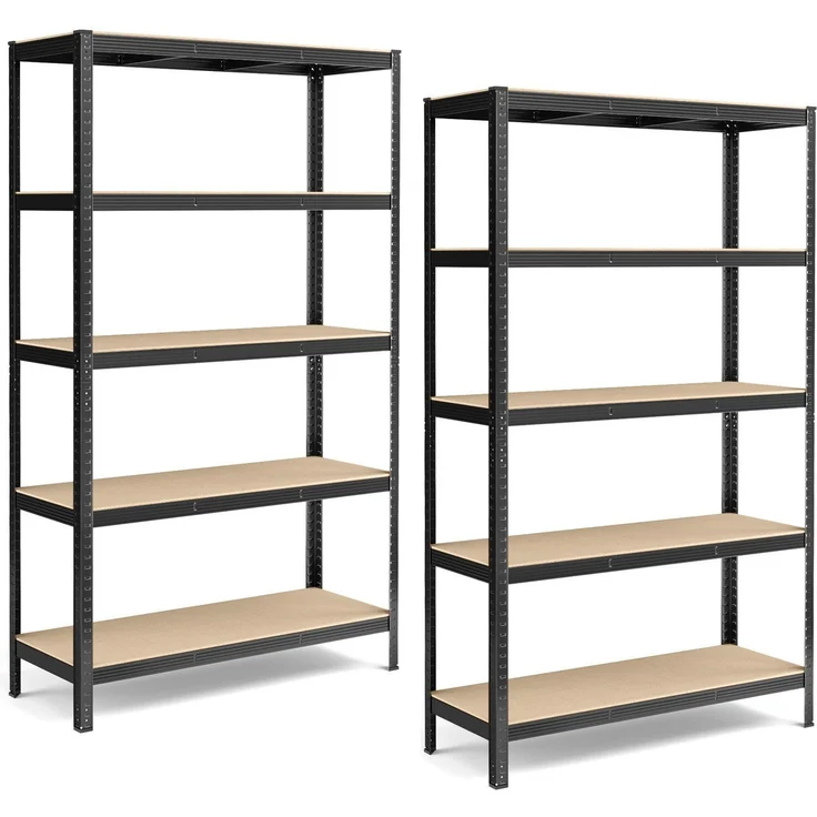 Songmics Schwerlastregale mit 5 Ablagen, Stahl / MDF, Schwarz, 200 x 60 x 120 cm – Bild 2