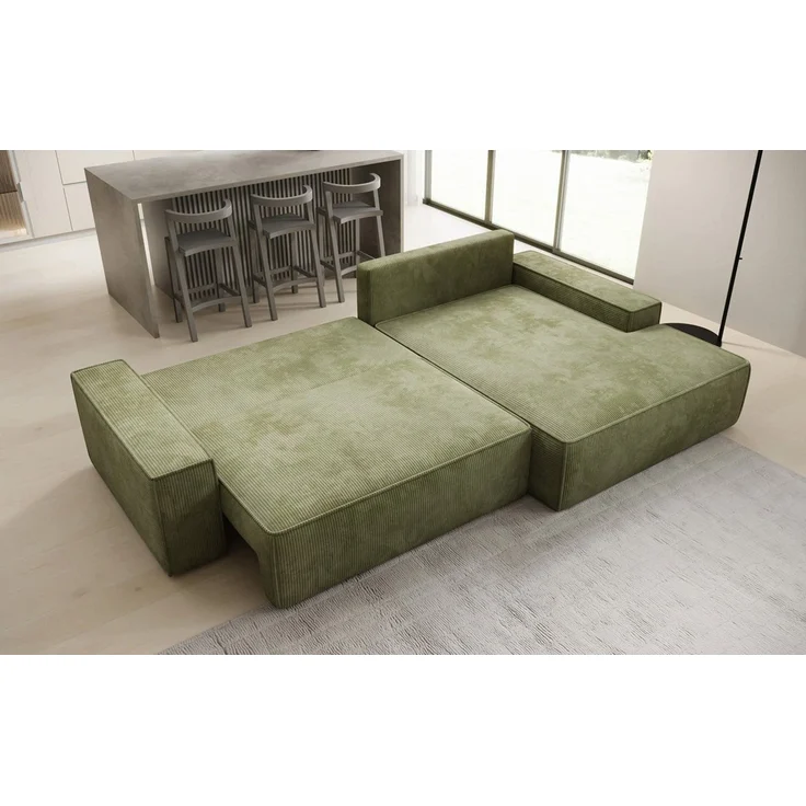 Luxusbetten24 Schlafsofa Designer Sofa Verona mit breiter Ottomane, mit Schlaffunktion und Stauraum – Bild 4