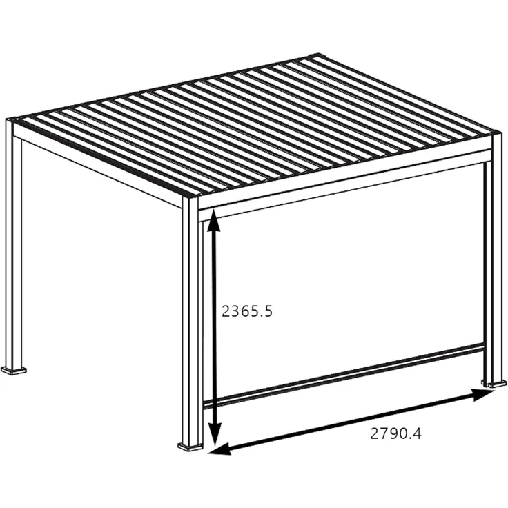LECO Rollo 3m zur Lamellenpergola DELUXE 4x3 m, Aluminiumprofile und Kunststoffgewebe anthrazit – Bild 8