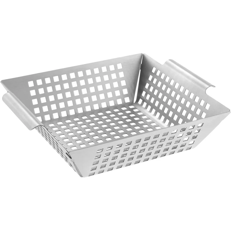 Grillkorb 25 x 21 x 6,5 cm Edelstahl Grillpfanne Grillplatte – Bild 5