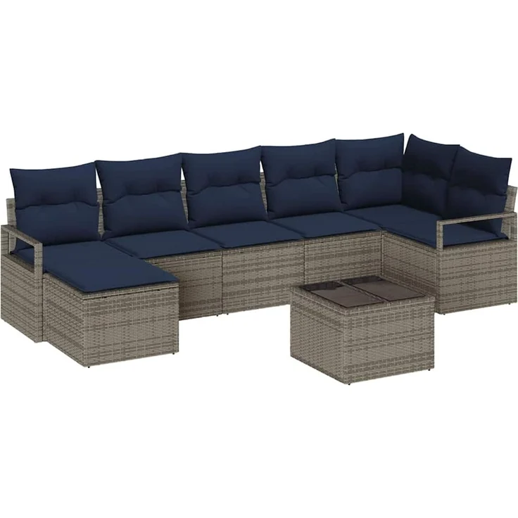 vidaXL Sofa Set 8 stk. Grau [Synthetisch]: Poly Rattan 3346485 – Bild 2
