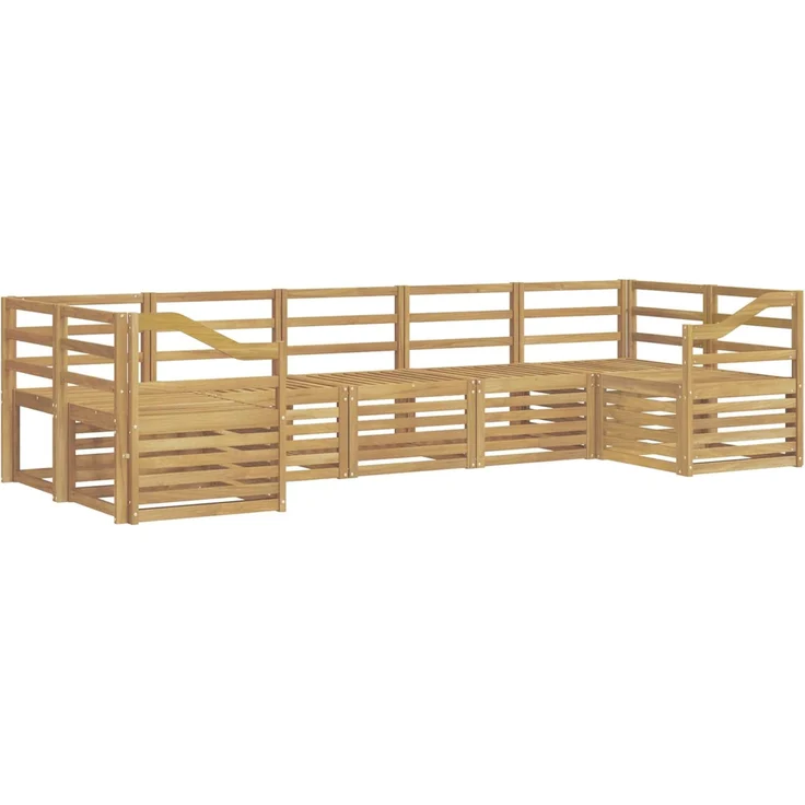 vidaXL Outdoor-Sofagarnitur 7 stk. 7-Sitzer Weiß Massivholz Akazie 3392449 – Bild 2