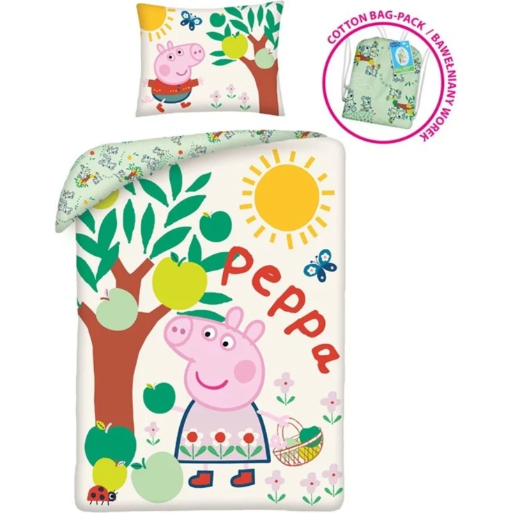 Peppa Pig Bettwäsche Set aus Baumwolle Bettdeckenbezug 140 × 200 cm mit 70 × 90 cm Kissenbezug – Bild 2