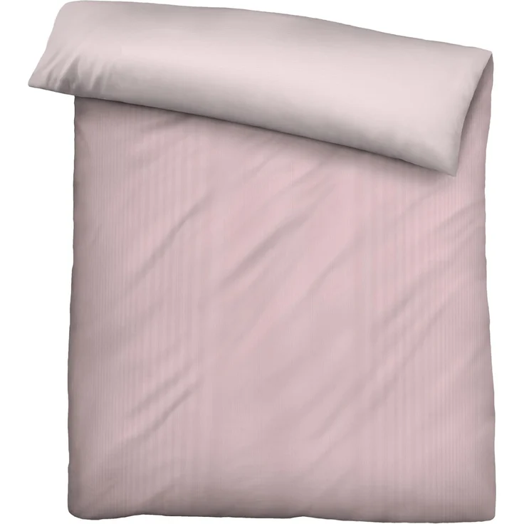 biberna Mako-Satin Bettwäsche 0615211 FEINE STREIFEN, rose, 1x 155x220 cm + 1x 80x80 cm – Bild 2