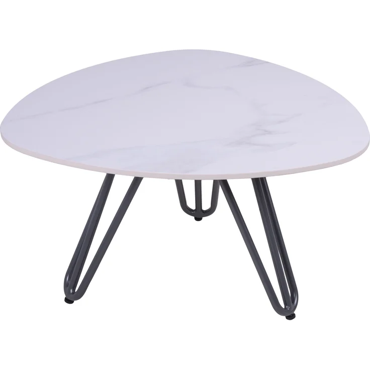 Gartentisch KARL - Aluminium, gesinterter Stein, Grau, 68 x 68 x 39 cm | Terrassentisch Wetterfest Outdoor Tisch