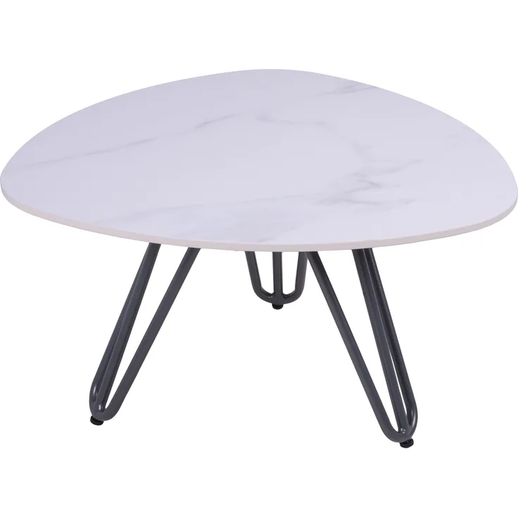 Gartentisch KARL - Aluminium, gesinterter Stein, Grau, 68 x 68 x 39 cm | Terrassentisch Wetterfest Outdoor Tisch