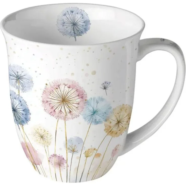 Ambiente Luxury Paper Products Becher Porzellan Frühling / Herbst / Sommer / Winter Kollektion, 1-tlg, Porzellan Becher Löwenzahn, Dandelionsca. 400 ml Lampion / Blumen - Pflanzen / Herbst - Lampionblume- Pflanzen, Fotos, Mug Kollektion / Ideal als Ges...