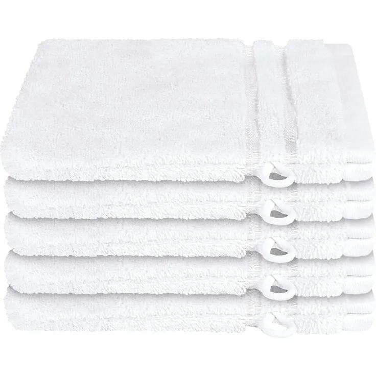 Schiesser Waschhandschuhset Milano - 5-teilig - 16 x 22 cm - Weiß