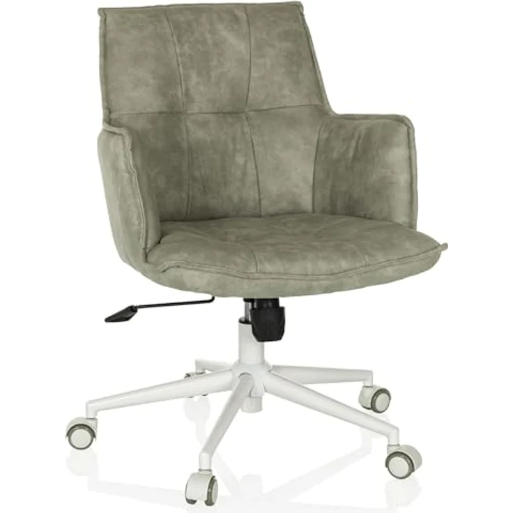 hjh LIVING Homeoffice Stuhl gepolstert SOLAO Life W Schreibtischstuhl Drehstuhl höhenverstellbar, Stoffbezug Grau – Bild 2
