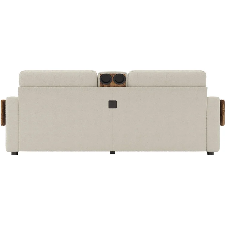 ZUBALIYA Schlafsofa 71x57.5 cm, mit Schreibtisch, mit Schubladen, mit Stauraum, mit Ablageflächen, mit Ausziehbett, Beige – Bild 17