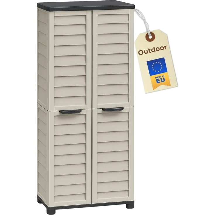 GarPet Garten-Geräteschrank Gartenschrank Wetterfest Outdoor Kunststoffschrank Balkonschrank – Bild 1