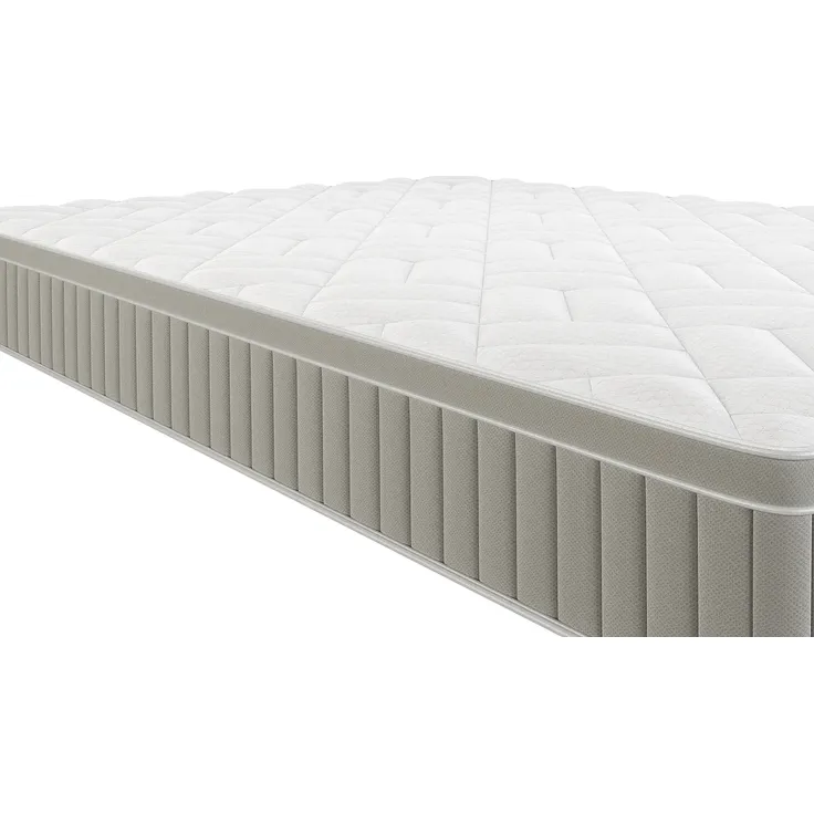 Vente-unique - SOMIRA Set aus Matratze und Bettgestell StoffHolz, Platte Weiß - B 180 cm x H 30 cm x L 200 cm – Bild 7