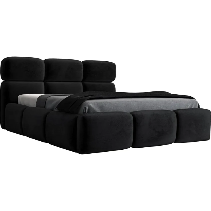 Polsterbett MAROKO 160x200 ohne Matratze mit Bettkasten und Lattenrost. Farbe: Schwarz 20 – Bild 1
