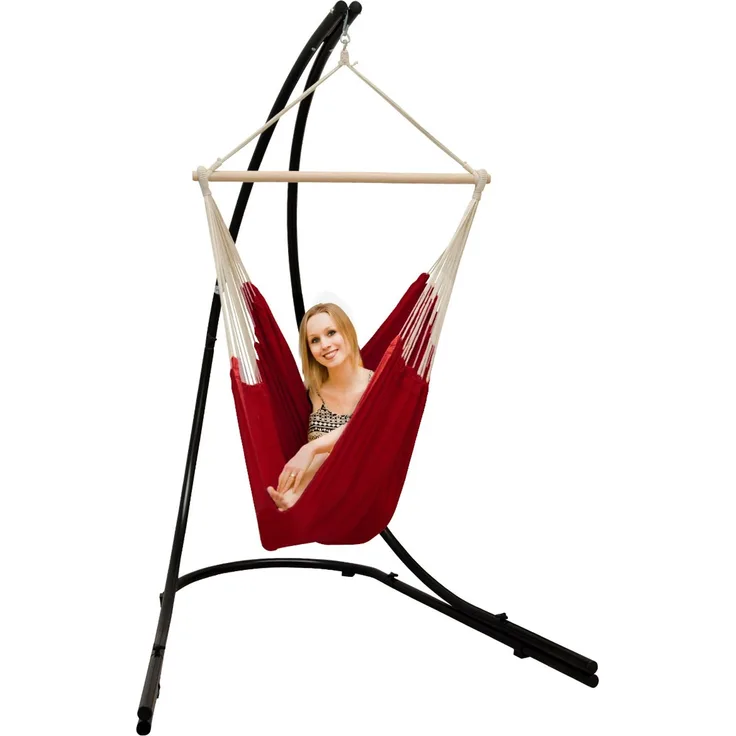 XXL Hängesessel 185x130cm in Bordeaux Rot + 210cm Gestell