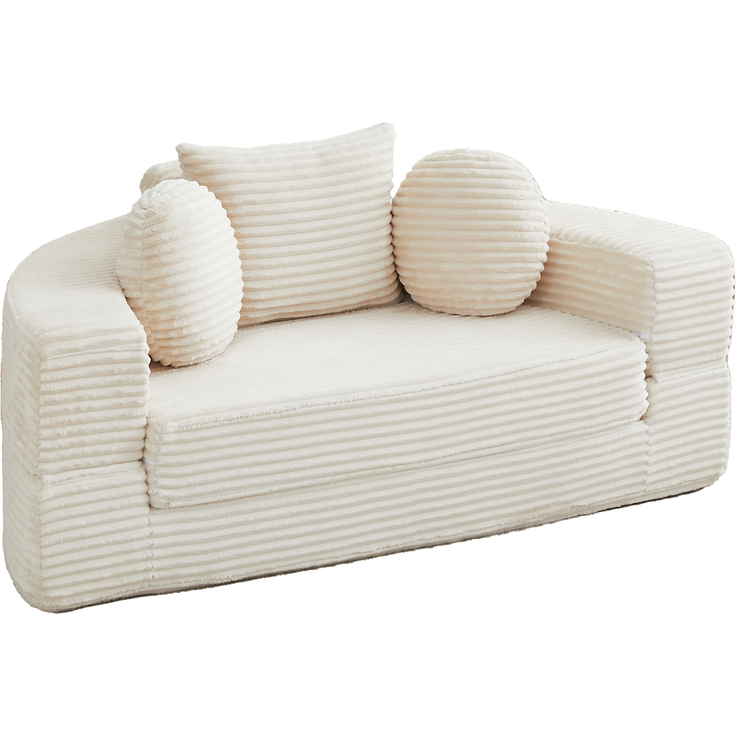 ZUBALIYA SchlafSofa mit USB - Anschluss, mit Schreibtisch, mit Cordbezug, mit Schaumstoffpolsterung, für Wohnzimmer und Apartments – Bild 7