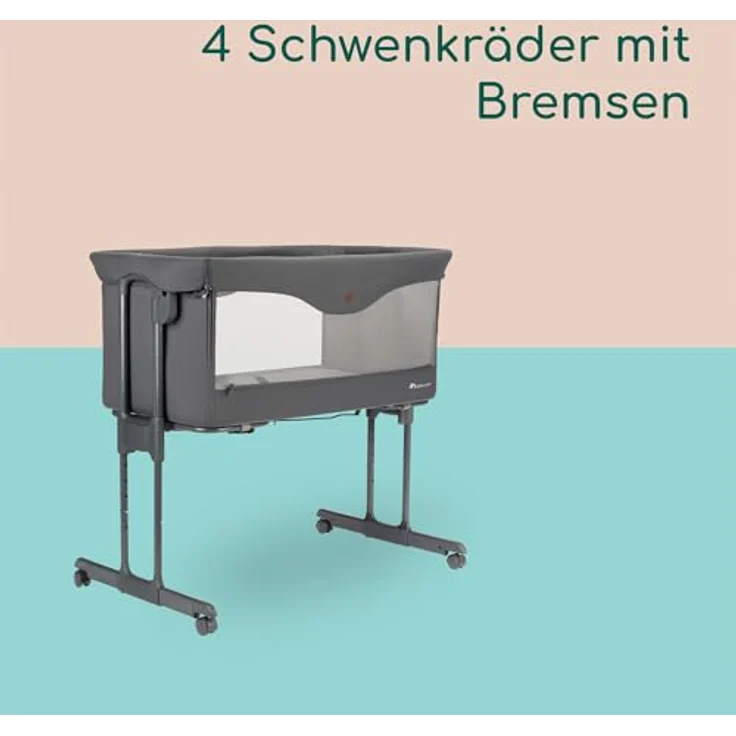 Bebeconfort Amara 2in1 Beistellbett & Stubenwagen, inkl. Matratze und Reisetasche, ab Geburt bis 9 kg, Tinted Graphite – Bild 6