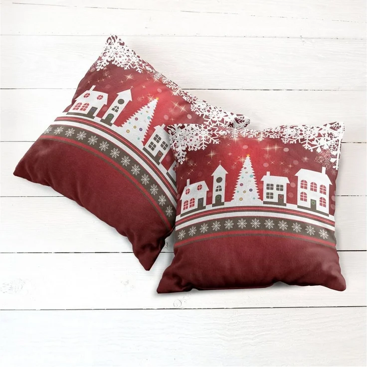 Abakuhaus Kissenbezüge Modern Accent Doppelseitiger Digitaldruck, (2 Stück), Weihnachten Winter-Thema-Baum – Bild 2