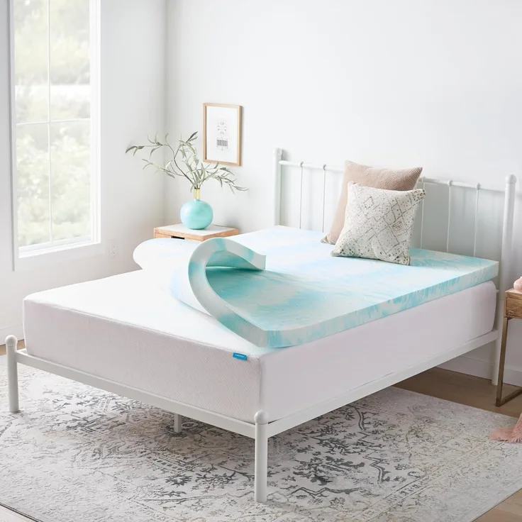 Linenspa Matratzenauflage Gel Swirl Memory Foam Topper, Schaumstoff, Nur Aufsatz, Twin