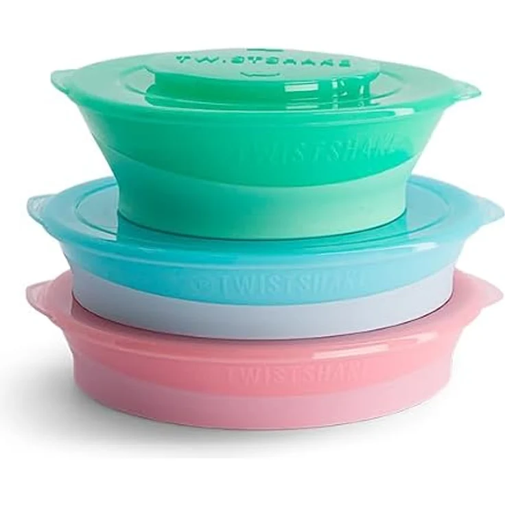 Twistshake Baby Teller | Babyteller mit luftdichtem Deckel | BPA-freier Baby-Entwöhnungsteller | 3 Teile Essenstrainingsteller | 6 Monate+ Baby-Futterteller | Neugeborenen-Essentials | Rosa – Bild 5