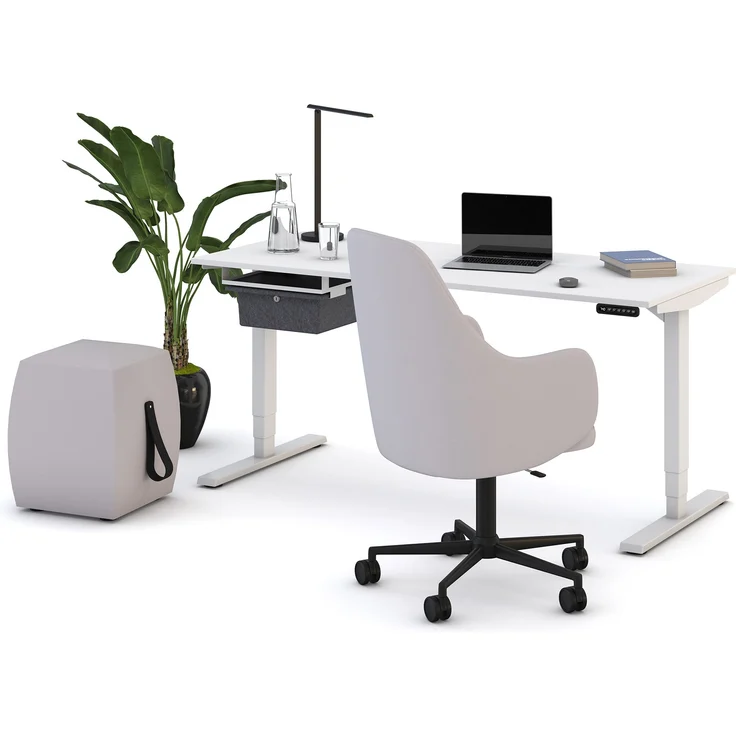 ASSMANN Schalenstuhl Consento Triest High Back gepolstert mit Rollen Hellgrau 56x63x98cm Textil – Bild 5