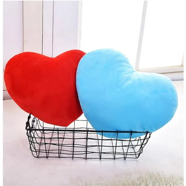 Herzkissen, Herz Kissen Kinderzimmer, Kuschelkissen Kinder Herzform Dekokissen Kopfkissen Kissen Zierkissen, Plüsch Kinderkissen für Kinderzimmer Sofa Dekoration (Rot,30 cm) – Bild 7