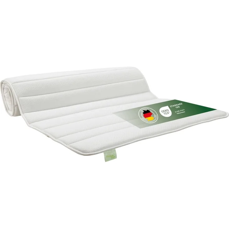Dreamstar, Topper dünne Matratzenauflage zur Verbesserung des Schlafkomforts, 2 cm hoch, Polyester, rutschfest, waschbar - für Matratzen und Boxspringbetten