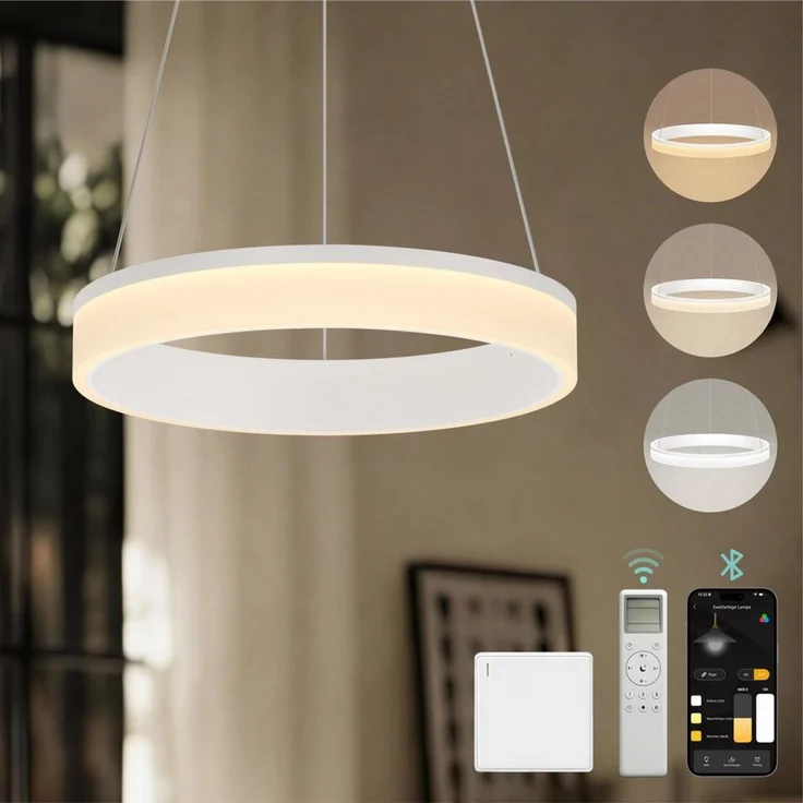Mai & Mai Pendelleuchte Hängelampe LED-pendellampe 20W/30W stufenlos dimmbar Luvina02, LED-Deckenlampe mit drei Bedienungsmöglichkeiten – Bild 5