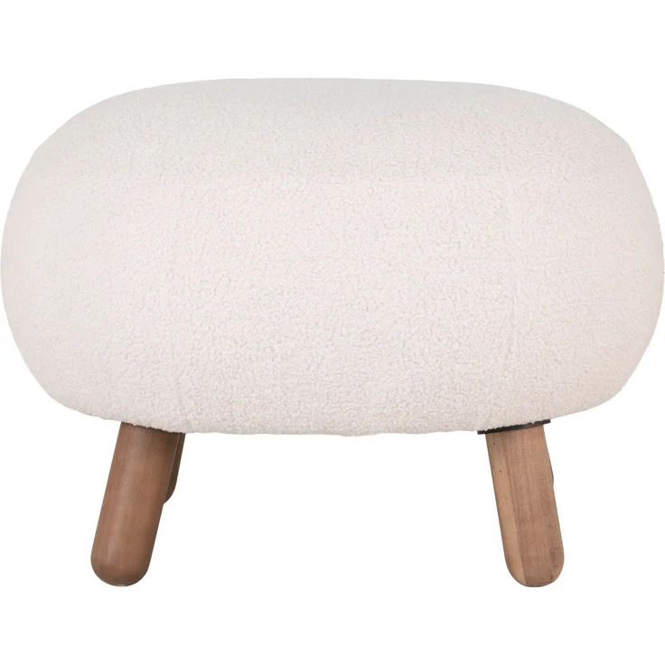 Fußhocker >Savona< in Weiss, Stoff - 60x37x50cm (BxHxT) – Bild 3