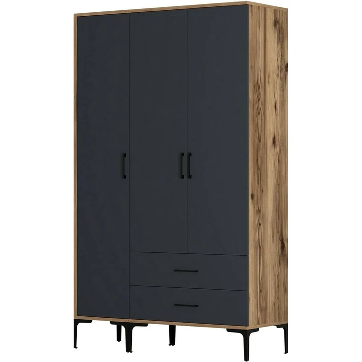 Dmora Kleiderschrank 3 Türen Albireo 120x47,5 cm Braun – Bild 9