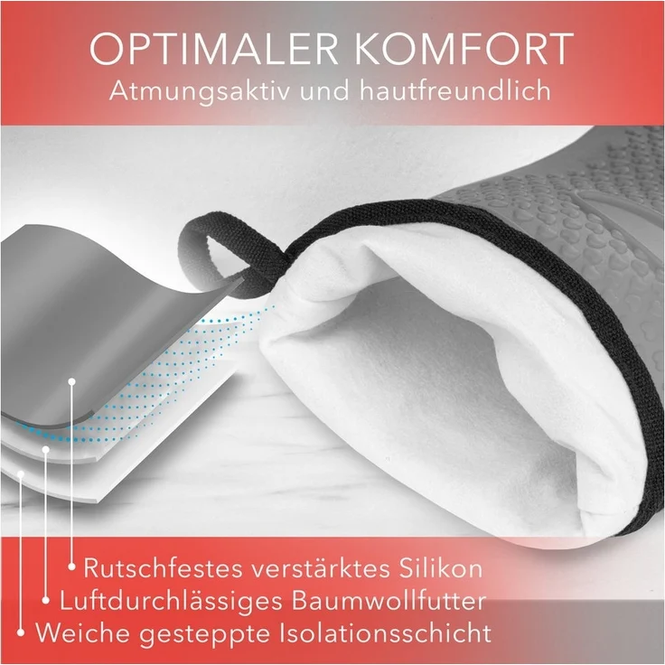 AVANA Topfhandschuhe Silikon Ofenhandschuhe Hitzebeständige Kochhandschuhe Handschuhe, Anti-Rutsch, weiches Baumwoll-Innenfutter, bis 250°C – Bild 3