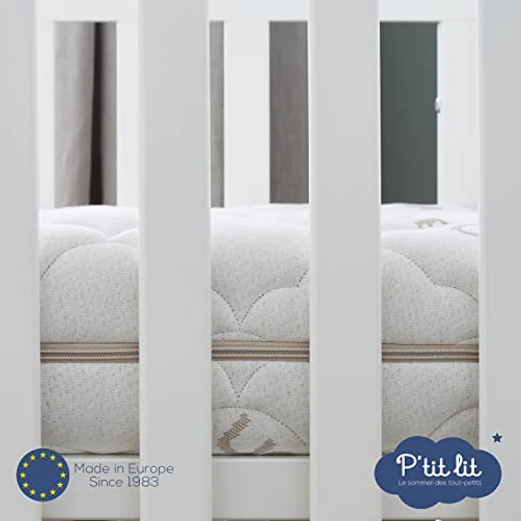P'tit Lit - Babymatratze aus Bio-Baumwolle - 70x140 cm - 100% Baumwolle: Natürliches Material pflanzlichen Ursprungs - Ohne chemische Behandlung - Abnehmbar - OekoTex® – Bild 7