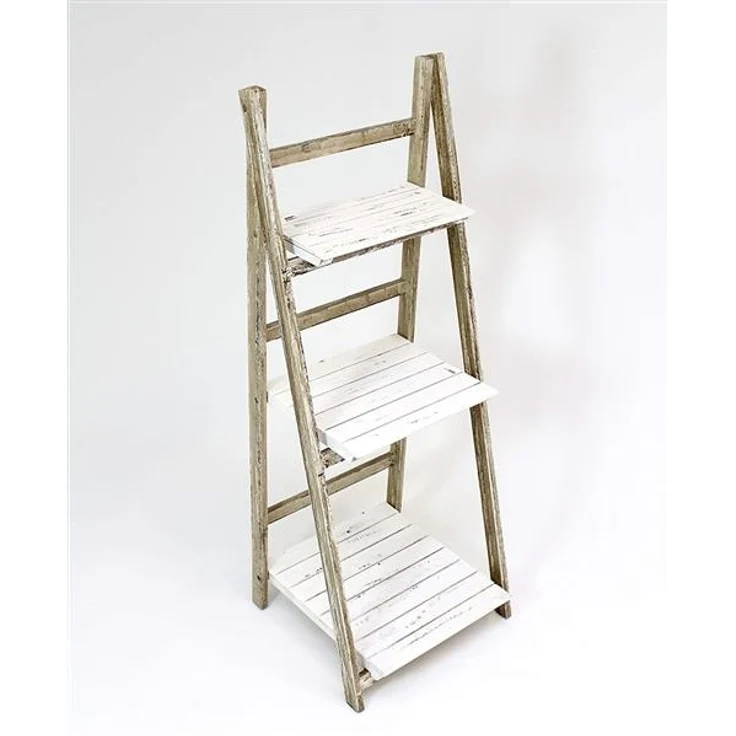 Klappregal aus Holz, weiß / braun, Shabby Chic, 3 Böden – Bild 4