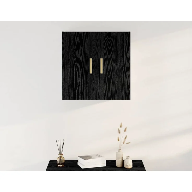 vidaXL Wandschrank Schwarz Eichen-Optik 60 x 30 x 60 cm Holzwerkstoff 862799 – Bild 3