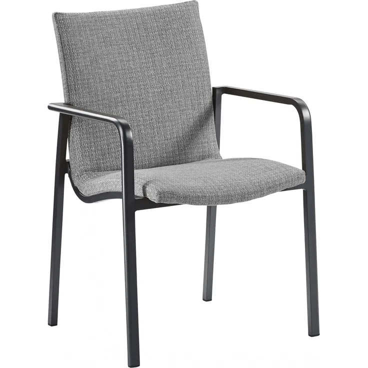 Best Freizeitmöbel Alu Dining-Sessel Positano Polstersessel Outdoorstoff Gartensessel versch. Farben anthrazit/hellgrau