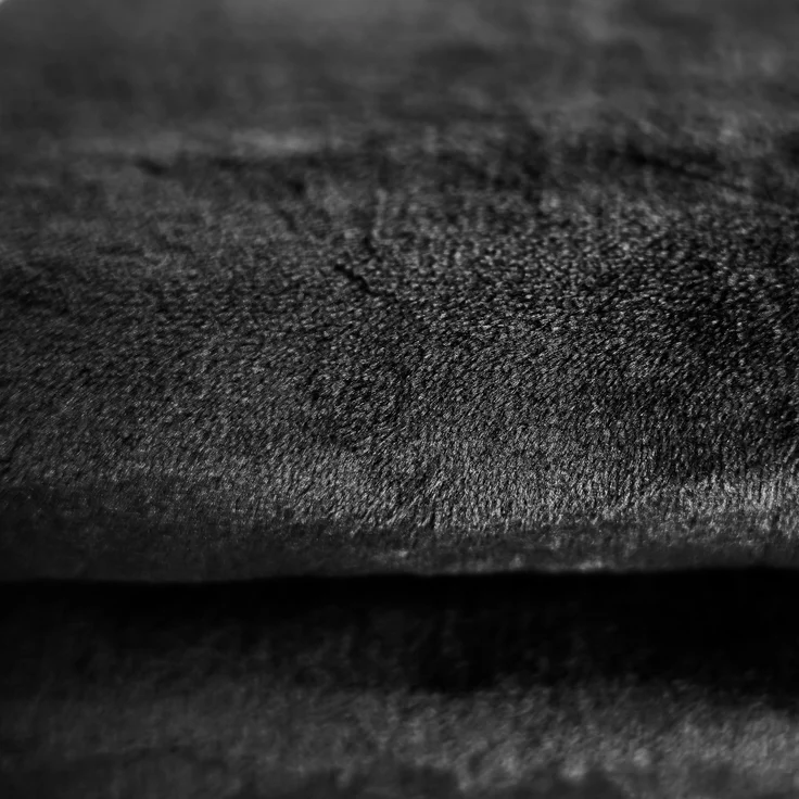 Kuschelige Decke 220x240 cm Fleecedecke Wohndecke aus Polyester Tagesdecke Schwarz – Bild 2