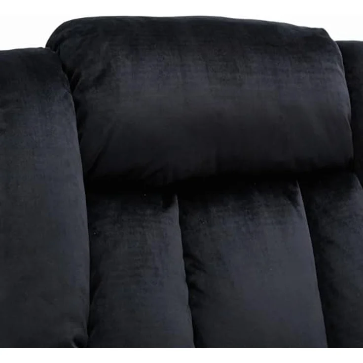 COMHOMA Manueller Drehbarer Relaxsessel für Erwachsene mit Verstellbarer Rückenlehne und Fußstütze, 360° Lounge Sessel für Wohnzimmer, Weicher Stoff, Ergonomisch, Schwarz – Bild 9