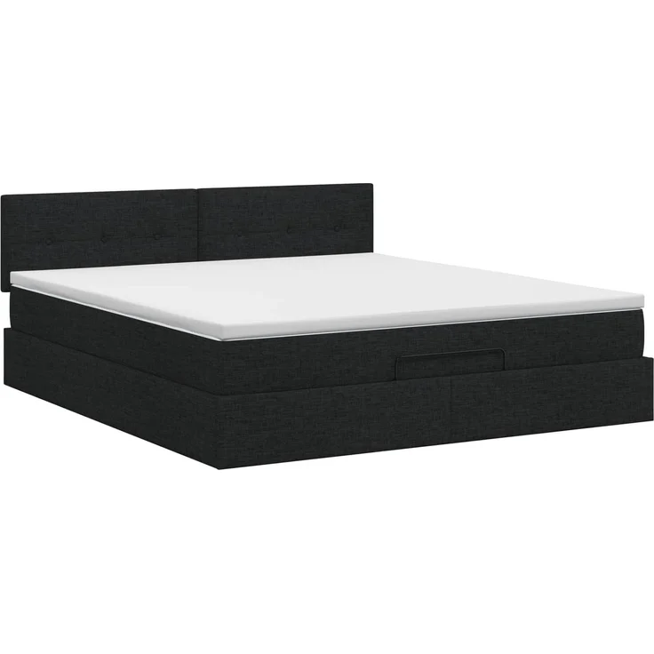 vidaXL Ottoman Bett mit Matratze Schwarz 180 x 200 cm Stoff 3456346 – Bild 5