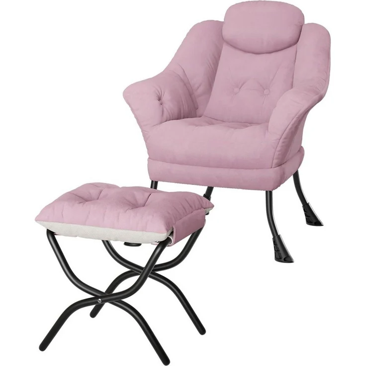GarveeMore Ohrensessel Relaxsessel mit Hocker Ohrensessel Polstersessel Faulsessel – Bild 1
