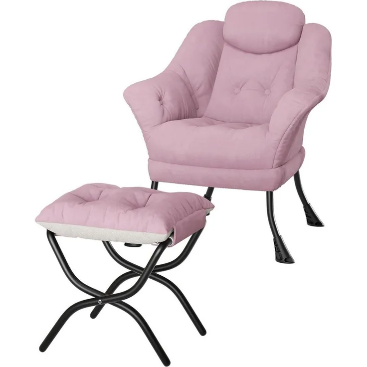 GarveeMore Ohrensessel Relaxsessel mit Hocker Ohrensessel Polstersessel Faulsessel