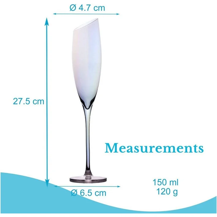 Intirilife Sektglas Champagnergläser Sektgläser Prosecco Glas spülmaschinenfest 150 ml, 2-tlg, Glas, Champagner Sekt Prosecco Gläser Set 150ml Regenbogen Schimmer (2-tlg) – Bild 4