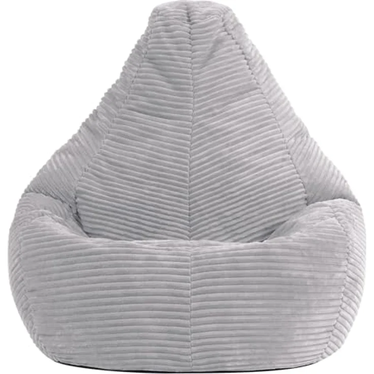 Icon Sitzsack-Sessel Flauschig „Dalton“ für Kinder, Grau, Cord, Kindersitzsack, Groß, Sitzsack Kinder mit Füllung – Bild 6