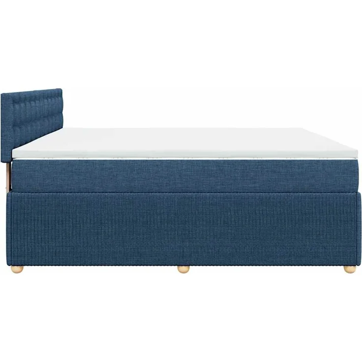 vidaXL Boxspringbett mit Matratze Blau 200x200 cm Stoff 3287583 – Bild 5