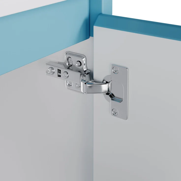 Freistehender Badwaschtisch 61 x 46,5 x 87 cm aus MDF mit Keramikbecken, blau – Bild 9