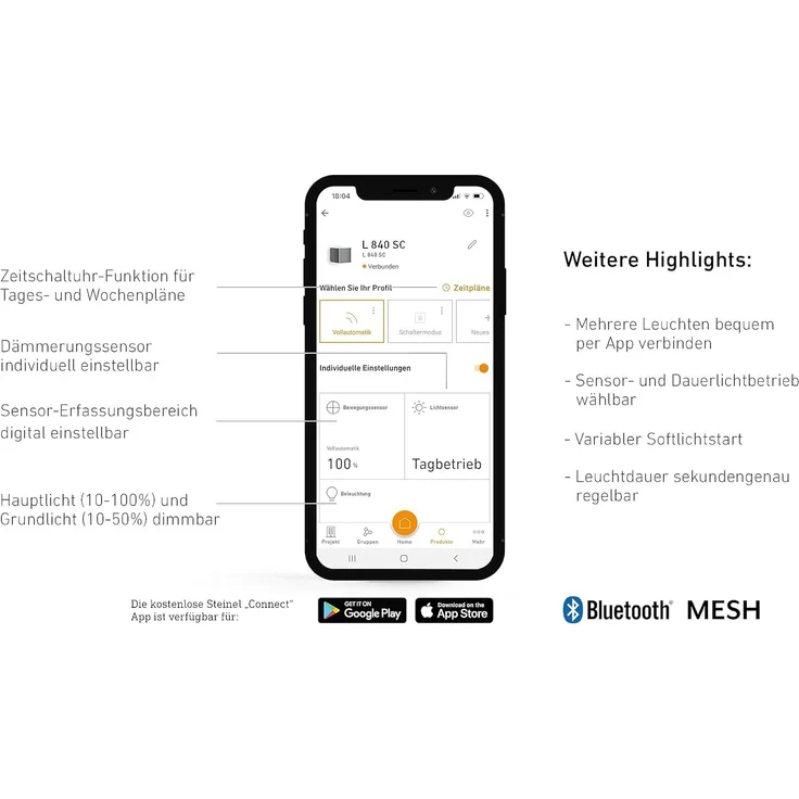 Steinel LED-Außenwandleuchte 'L 840 SC', 160° iHF-Bewegungsmelder, Bluetooth, Einstellbar via App, UV-beständiger Kunststoff, 9,1 W, 319 lm, anthrazit – Bild 6